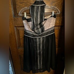 Venus halter neck, black and pink, Cocktail dress